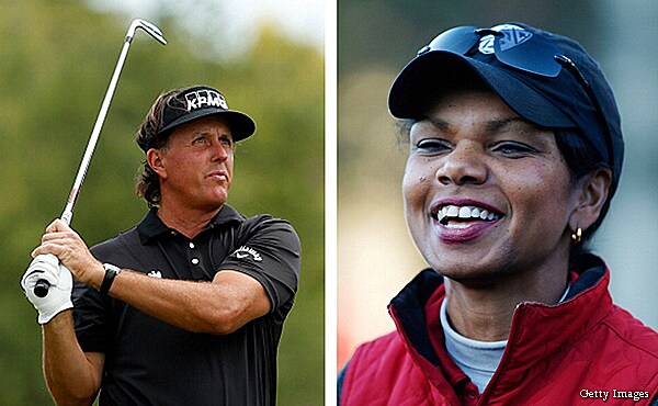 Condi Rice, Mickelson Play Augusta National on Eve of Masters Week