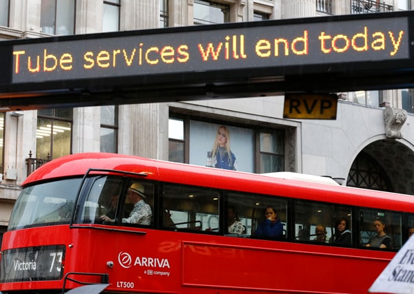 London Tube Strike by Unions Strands Millions of Commuters