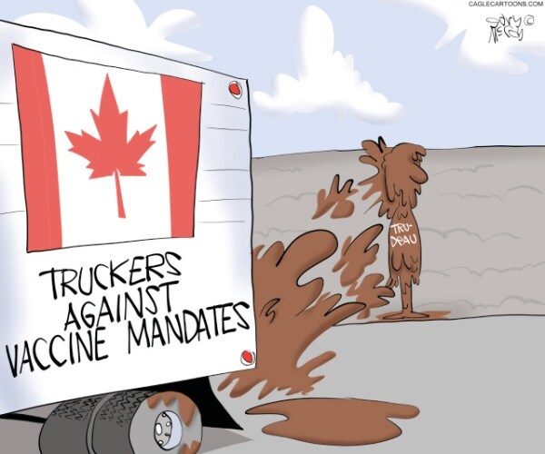 Trudeau And Truckers by Gary McCoy