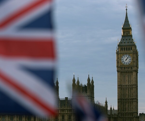 british flag outside parliment