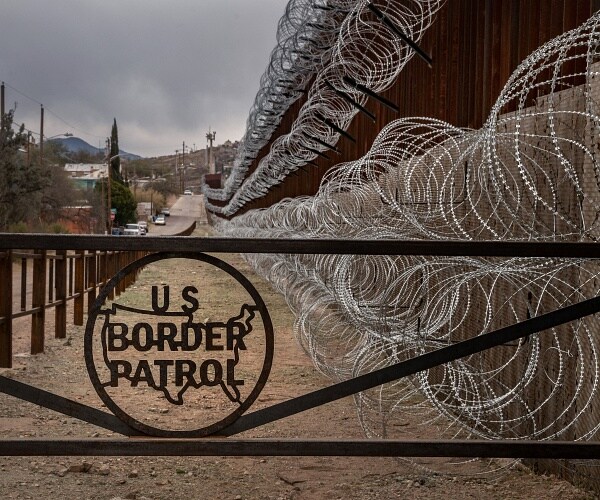 metal fence at mexico arizona border