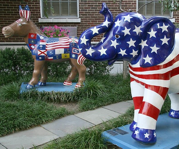 the mascots of the democratic and republican parties