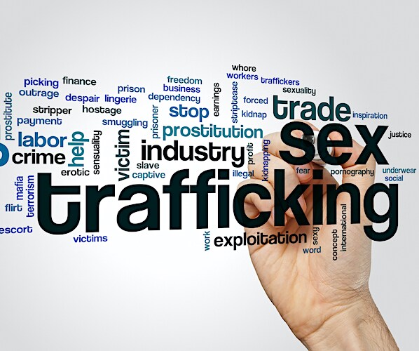 a word salad showing sex trafficking trade among many other words related to human trafficking