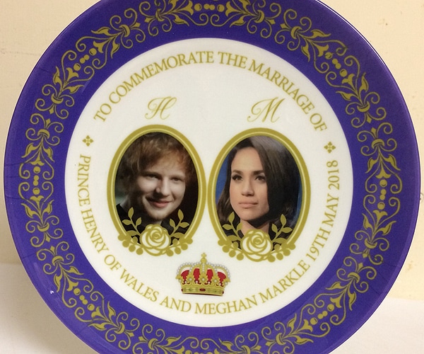 Royal Wedding Souvenir Plate Swaps Ed Sheeran for Prince Harry